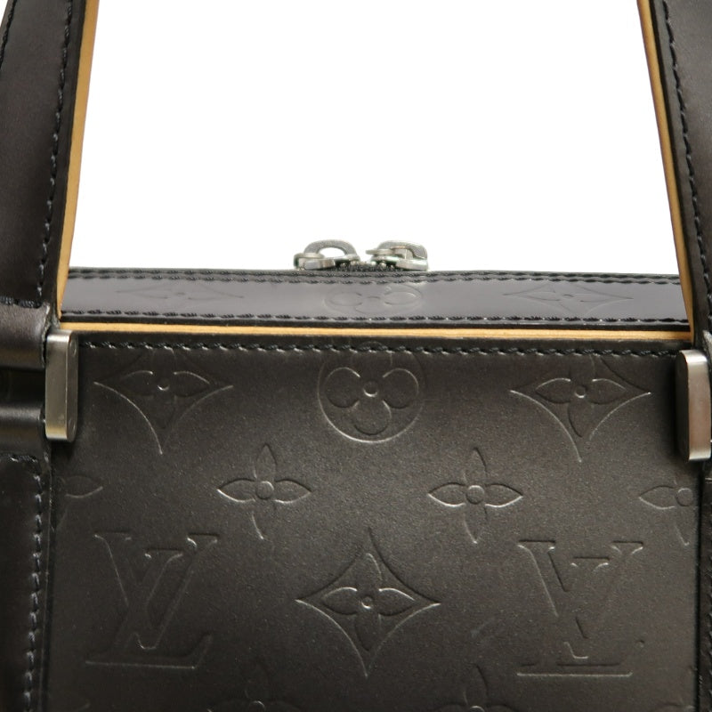 LOUIS VUITTON Monogram Mat Maldens Handbag Black Embossed Leather Large Capacity Business Briefcase Office Commute Classic Bag