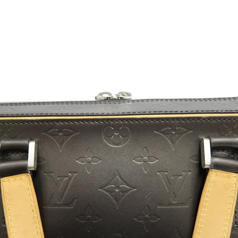 LOUIS VUITTON Monogram Mat Maldens Handbag Black Embossed Leather Large Capacity Business Briefcase Office Commute Classic Bag