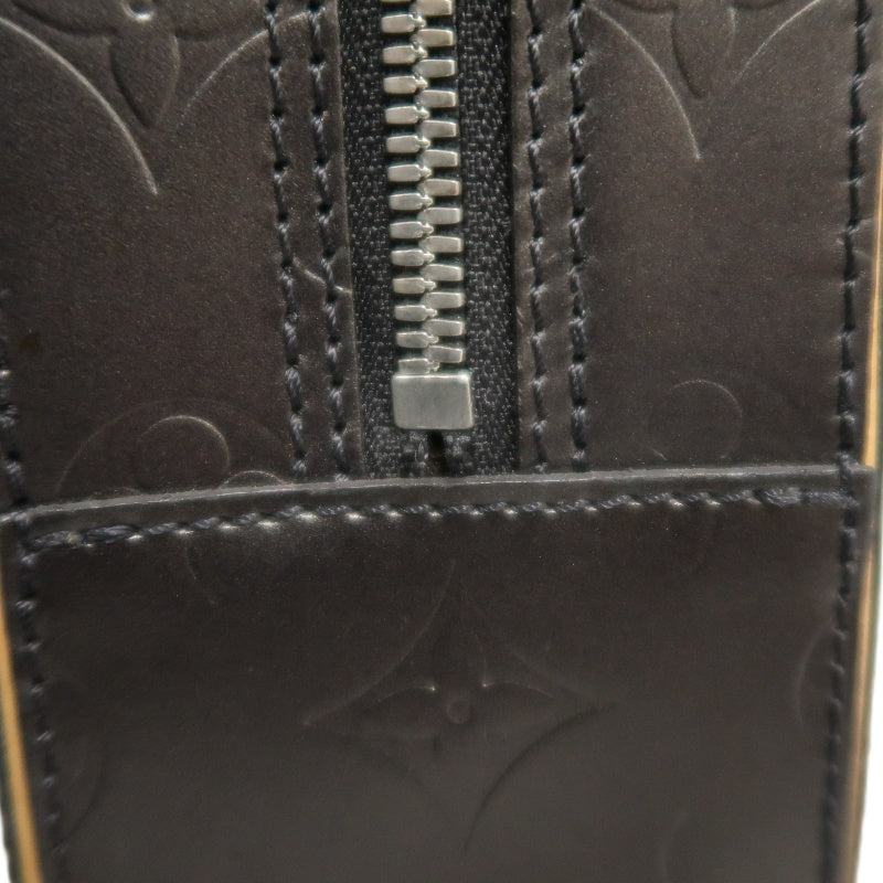 LOUIS VUITTON Monogram Mat Maldens Handbag Black Embossed Leather Large Capacity Business Briefcase Office Commute Classic Bag