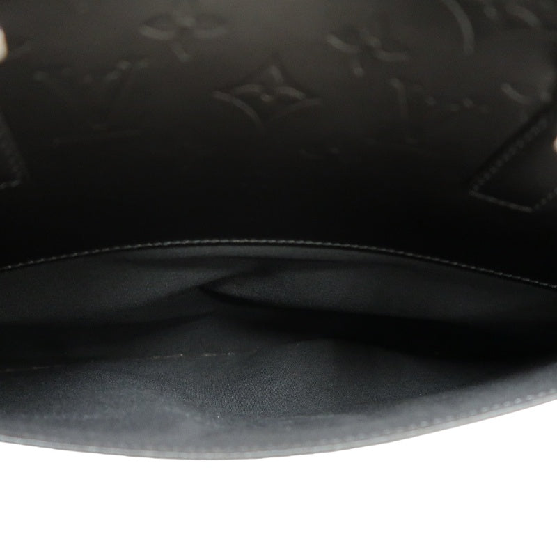 LOUIS VUITTON Monogram Mat Maldens Handbag Black Embossed Leather Large Capacity Business Briefcase Office Commute Classic Bag