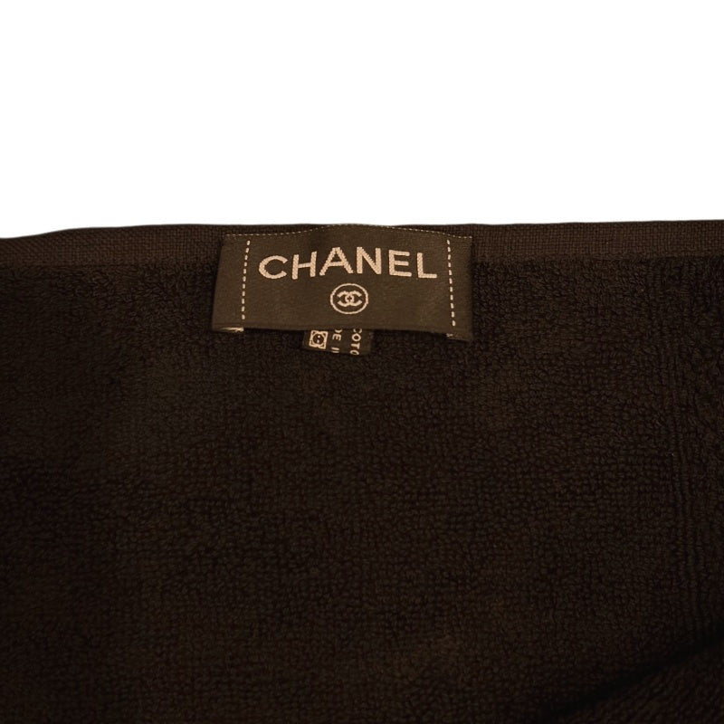 CHANEL Black Pile Fabric Oversized Scarf