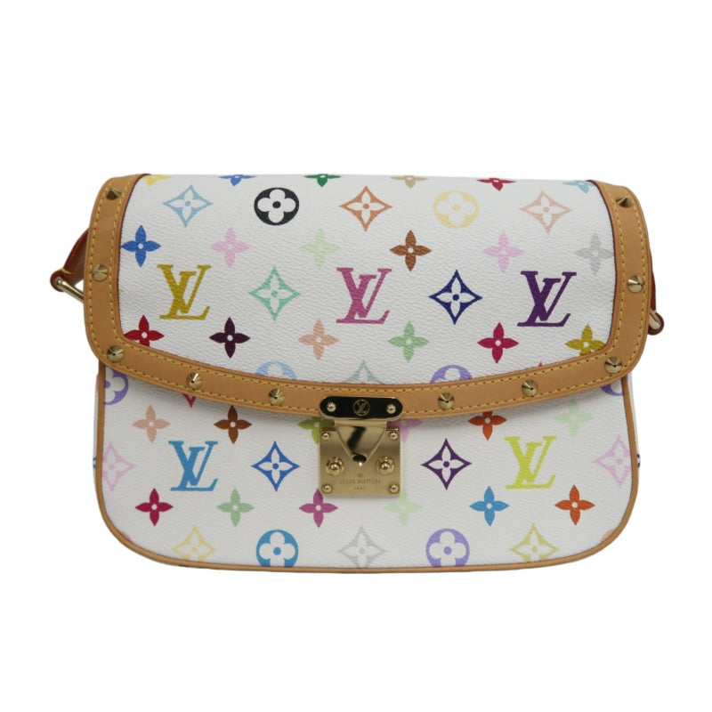 LOUIS VUITTON Monogram Multicolore Sologne Shoulder Bag PVC White Leather Trim