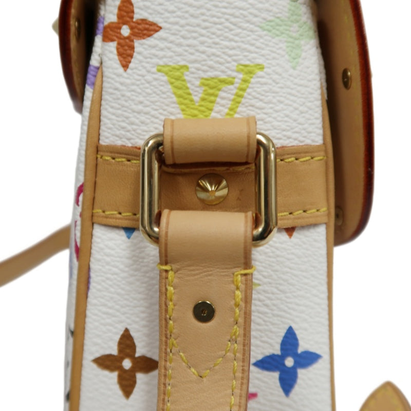 LOUIS VUITTON Monogram Multicolore Sologne Shoulder Bag PVC White Leather Trim