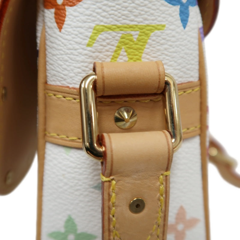 LOUIS VUITTON Monogram Multicolore Sologne Shoulder Bag PVC White Leather Trim
