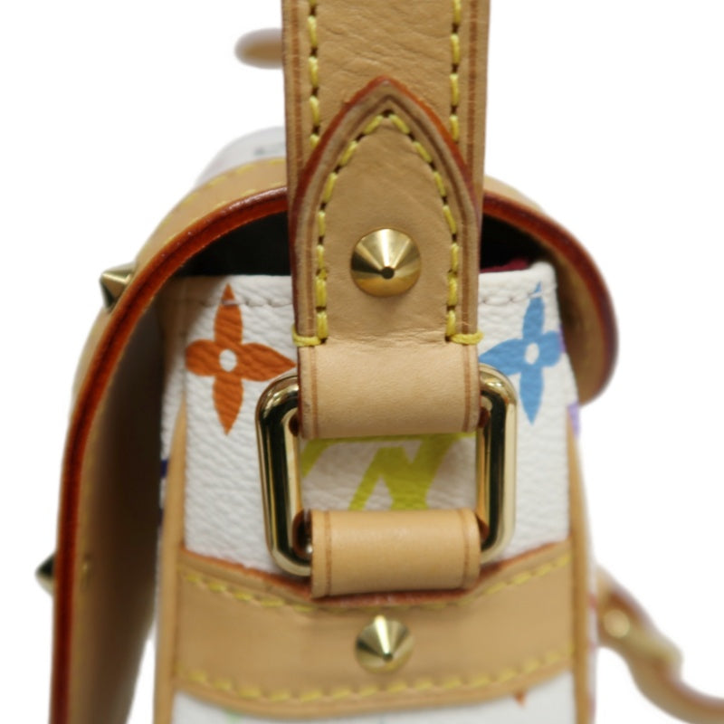 LOUIS VUITTON Monogram Multicolore Sologne Shoulder Bag PVC White Leather Trim