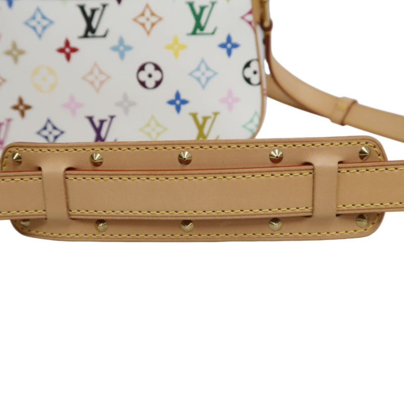 LOUIS VUITTON Monogram Multicolore Sologne Shoulder Bag PVC White Leather Trim