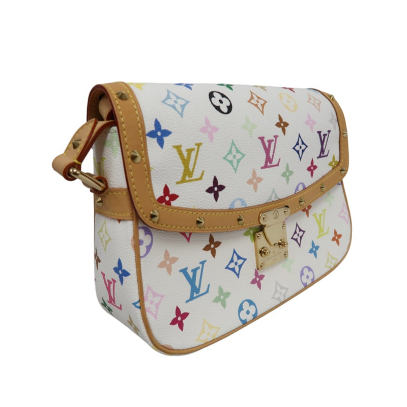 LOUIS VUITTON Monogram Multicolore Sologne Shoulder Bag PVC White Leather Trim