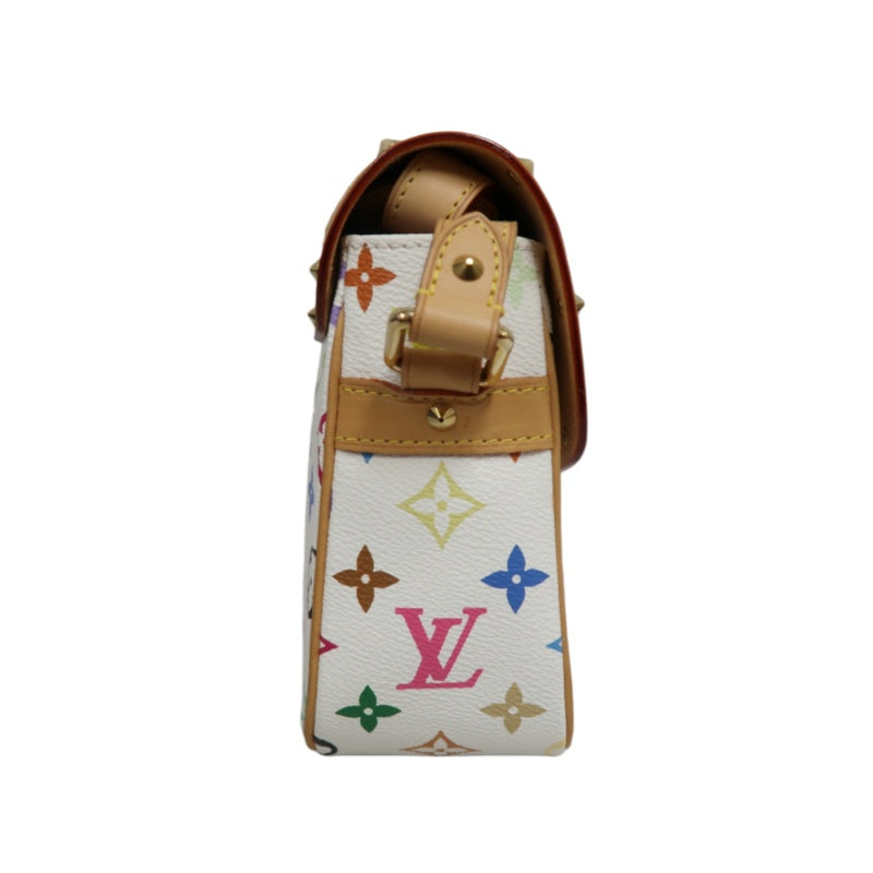 LOUIS VUITTON Monogram Multicolore Sologne Shoulder Bag PVC White Leather Trim