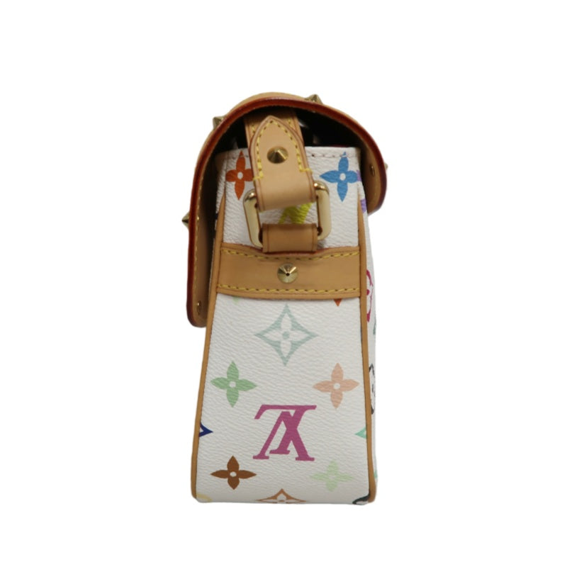 LOUIS VUITTON Monogram Multicolore Sologne Shoulder Bag PVC White Leather Trim