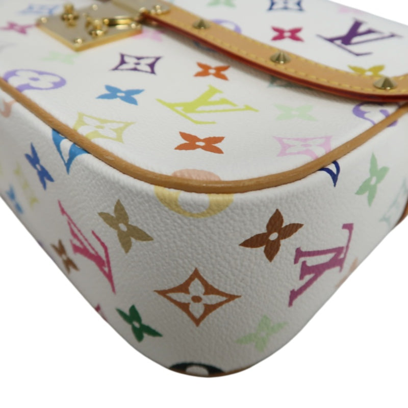 LOUIS VUITTON Monogram Multicolore Sologne Shoulder Bag PVC White Leather Trim