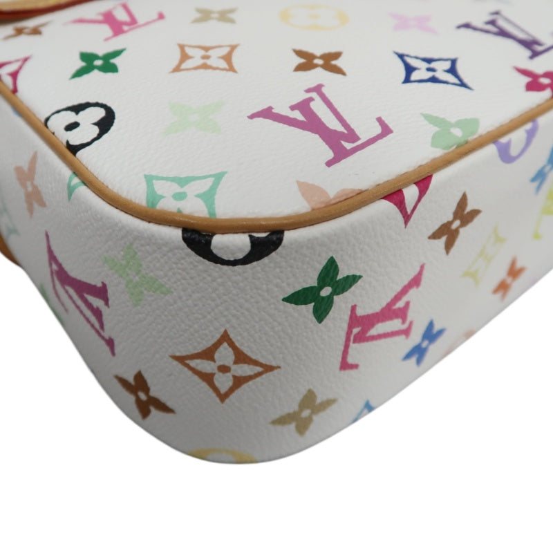 LOUIS VUITTON Monogram Multicolore Sologne Shoulder Bag PVC White Leather Trim