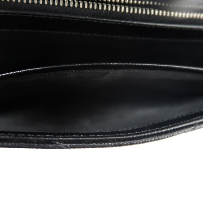 YSL Saint Laurent Cassandra Black Calfskin Leather Envelope Flap Shoulder Crossbody Bag, Polished Silver Brand Logo Hardware