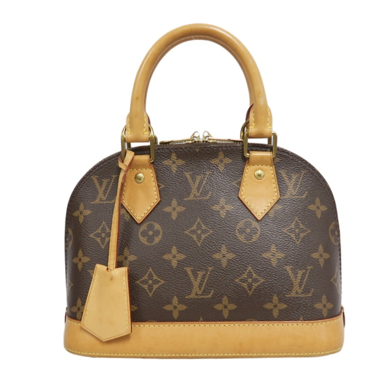 LOUIS VUITTON Monogram Alma BB Handbag PVC Brown Leather Trim