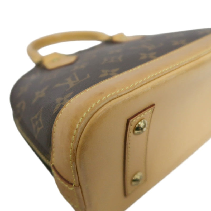 LOUIS VUITTON Monogram Alma BB Handbag PVC Brown Leather Trim