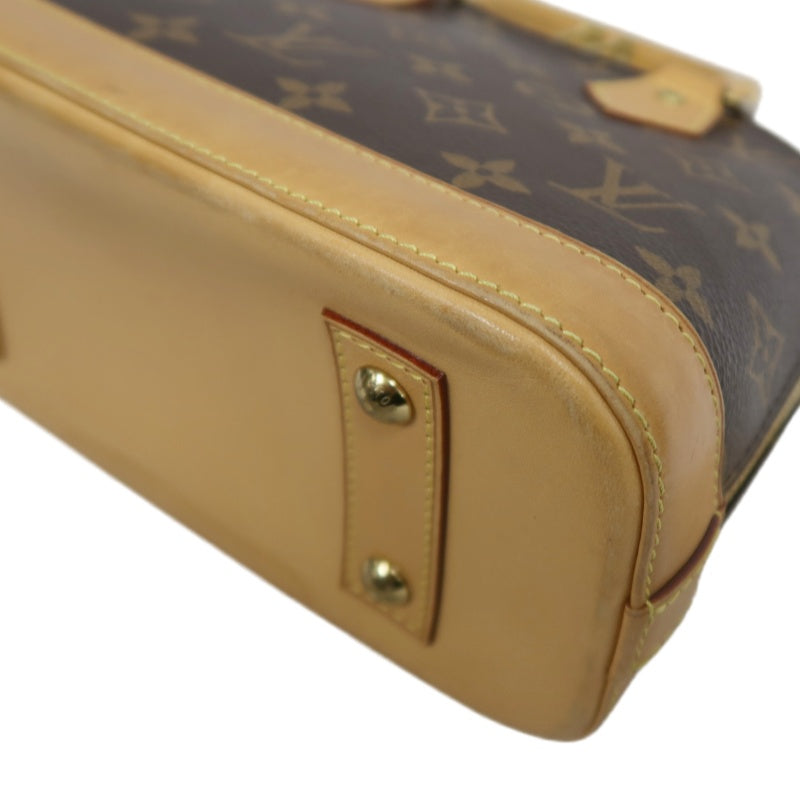 LOUIS VUITTON Monogram Alma BB Handbag PVC Brown Leather Trim