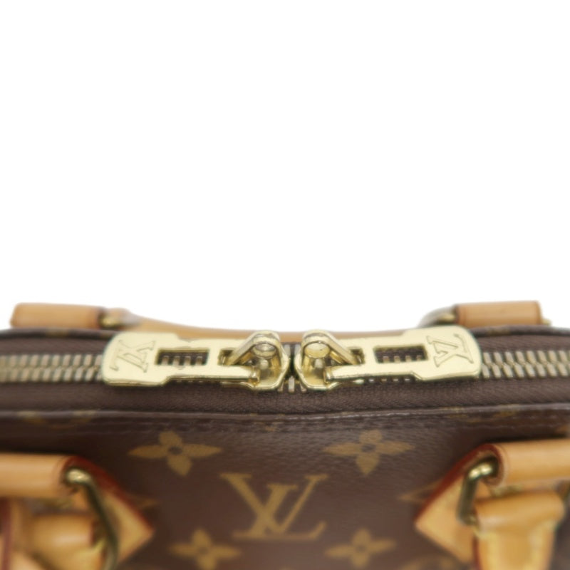 LOUIS VUITTON Monogram Alma BB Handbag PVC Brown Leather Trim