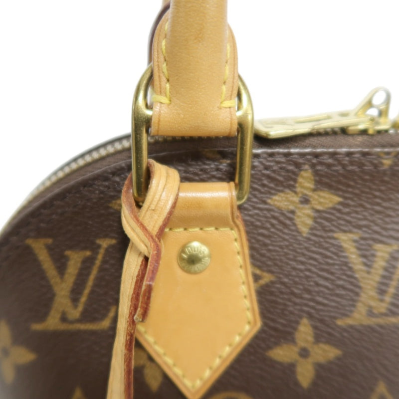LOUIS VUITTON Monogram Alma BB Handbag PVC Brown Leather Trim