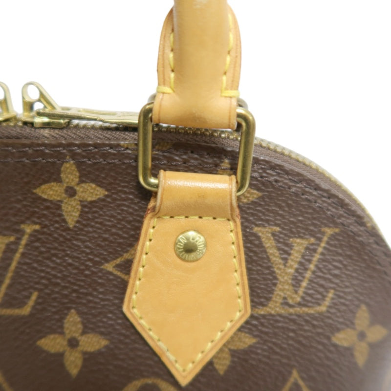 LOUIS VUITTON Monogram Alma BB Handbag PVC Brown Leather Trim