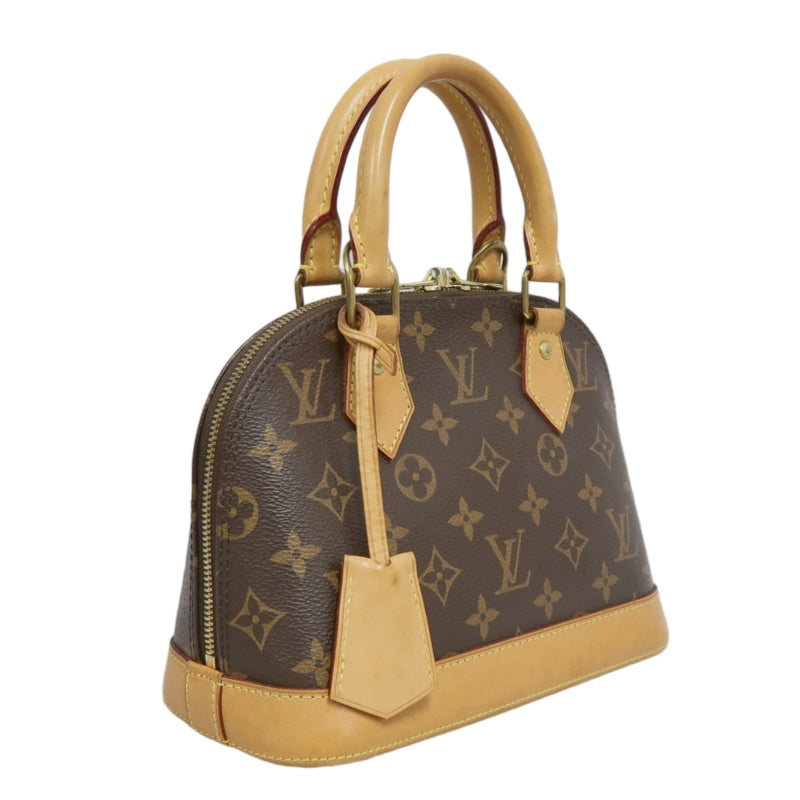 LOUIS VUITTON Monogram Alma BB Handbag PVC Brown Leather Trim