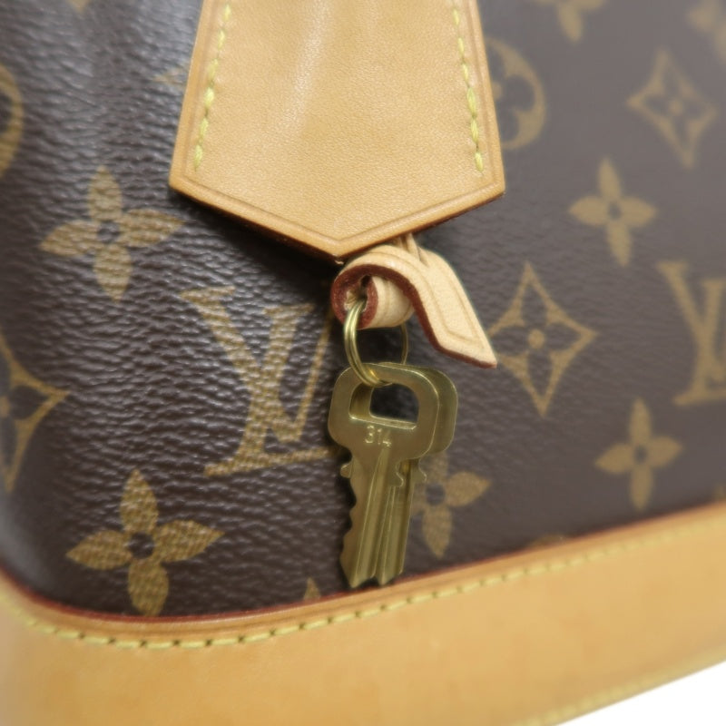 LOUIS VUITTON Monogram Alma BB Handbag PVC Brown Leather Trim