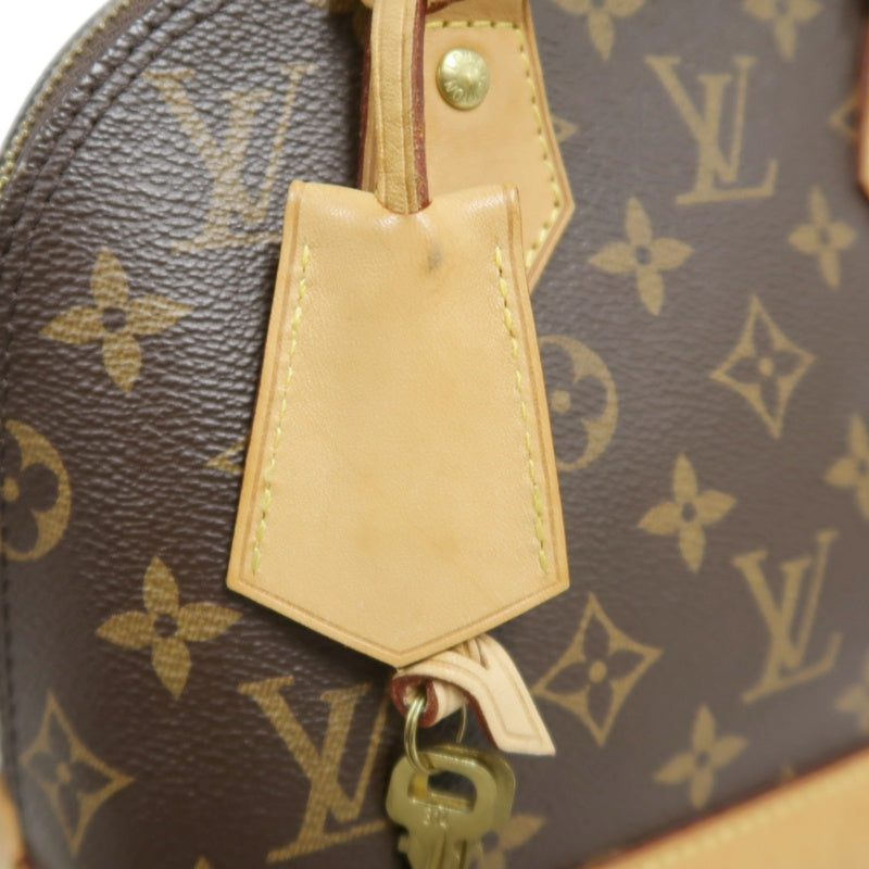 LOUIS VUITTON Monogram Alma BB Handbag PVC Brown Leather Trim