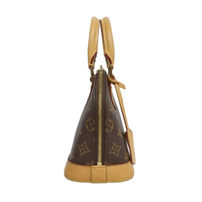 LOUIS VUITTON Monogram Alma BB Handbag PVC Brown Leather Trim