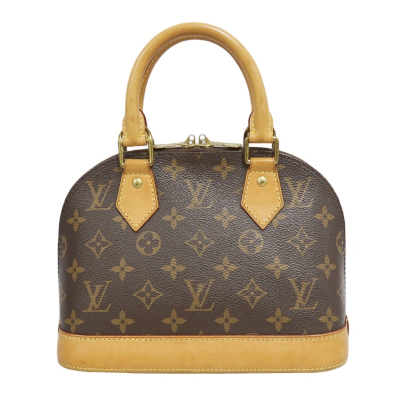 LOUIS VUITTON Monogram Alma BB Handbag PVC Brown Leather Trim