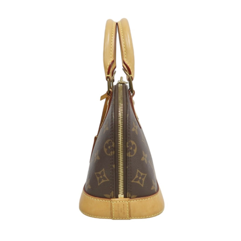 LOUIS VUITTON Monogram Alma BB Handbag PVC Brown Leather Trim