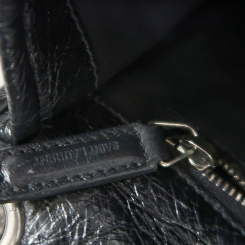 YSL Niki Shoulder Bag Waxed Leather Black