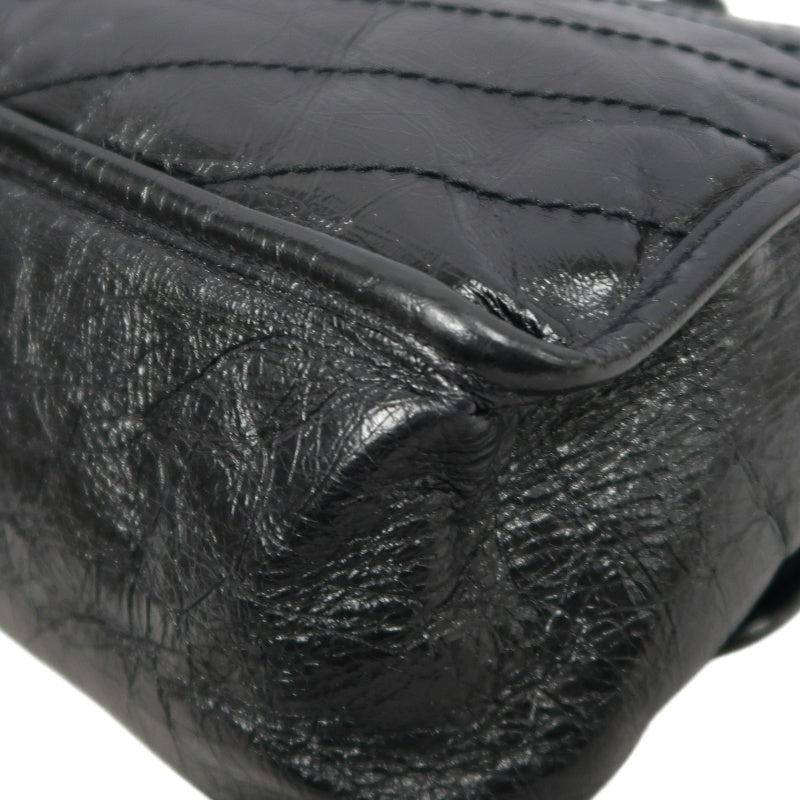 YSL Niki Shoulder Bag Waxed Leather Black