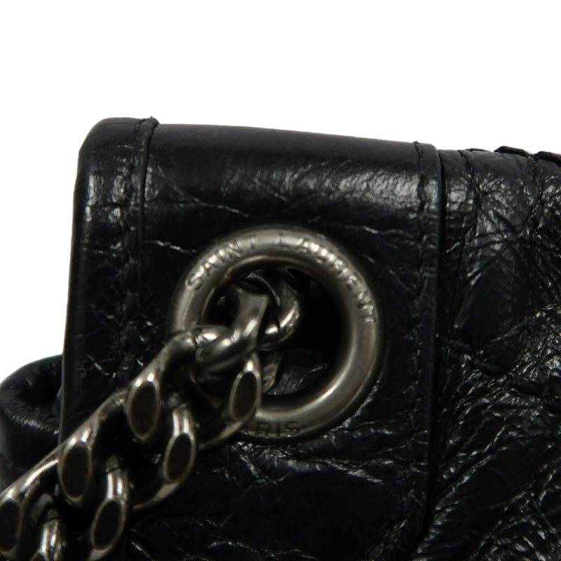YSL Niki Shoulder Bag Waxed Leather Black