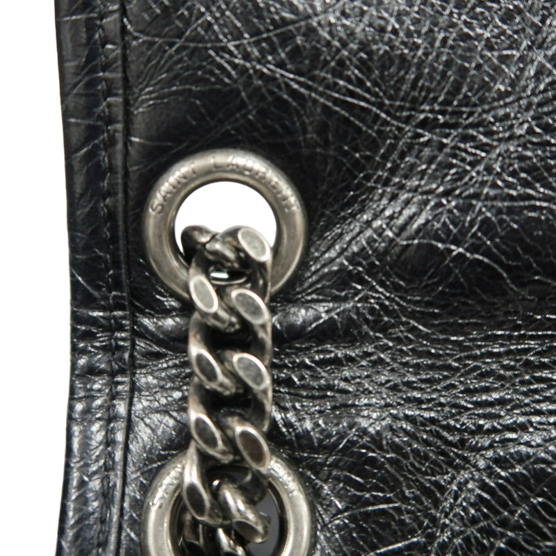 YSL Niki Shoulder Bag Waxed Leather Black