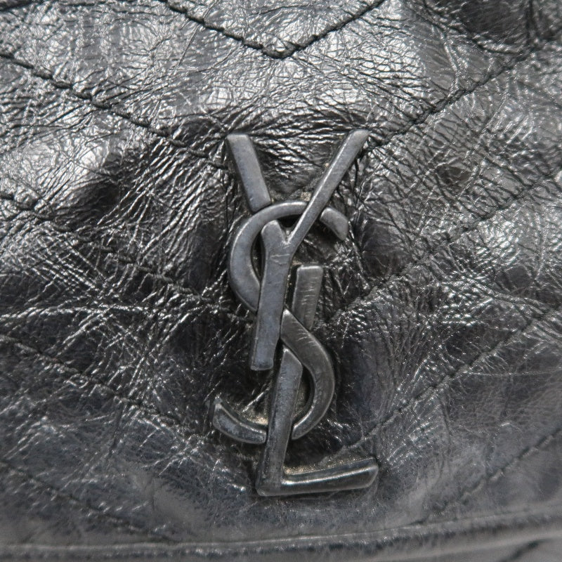 YSL Niki Shoulder Bag Waxed Leather Black