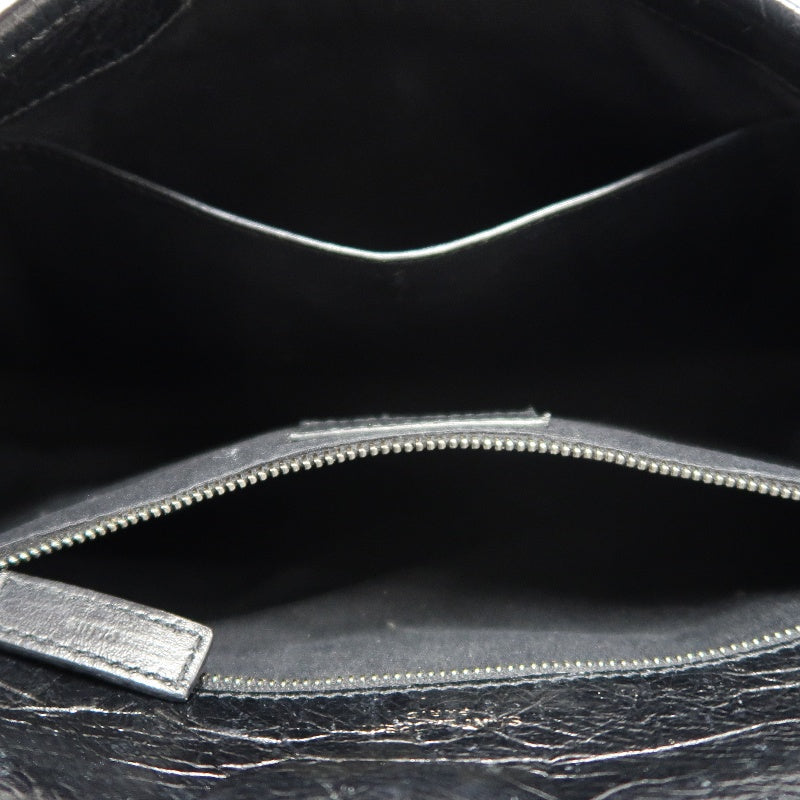 YSL Niki Shoulder Bag Waxed Leather Black
