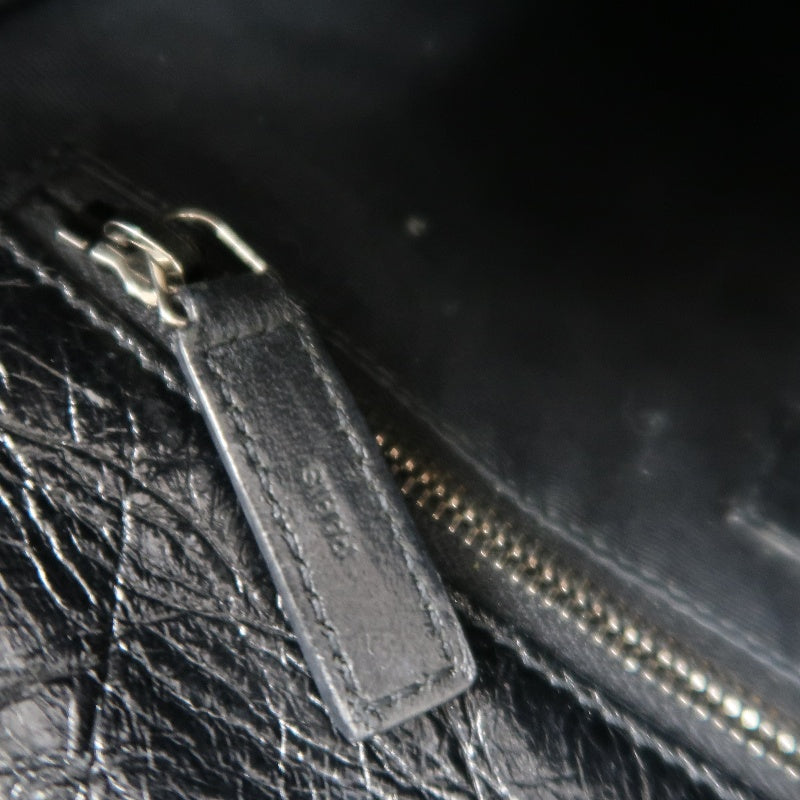 YSL Niki Shoulder Bag Waxed Leather Black