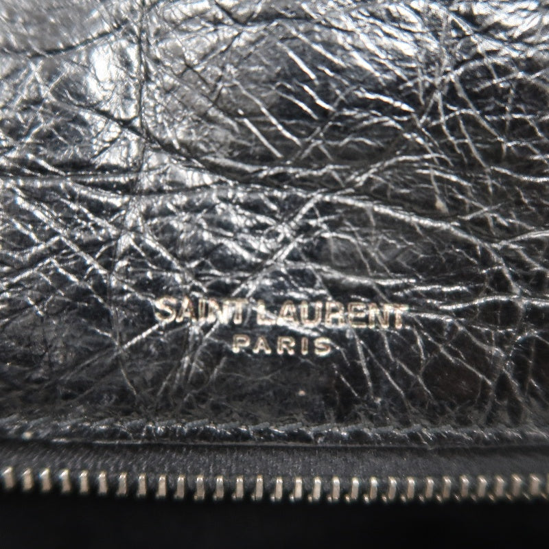 YSL Niki Shoulder Bag Waxed Leather Black