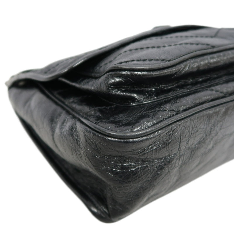 YSL Niki Shoulder Bag Waxed Leather Black