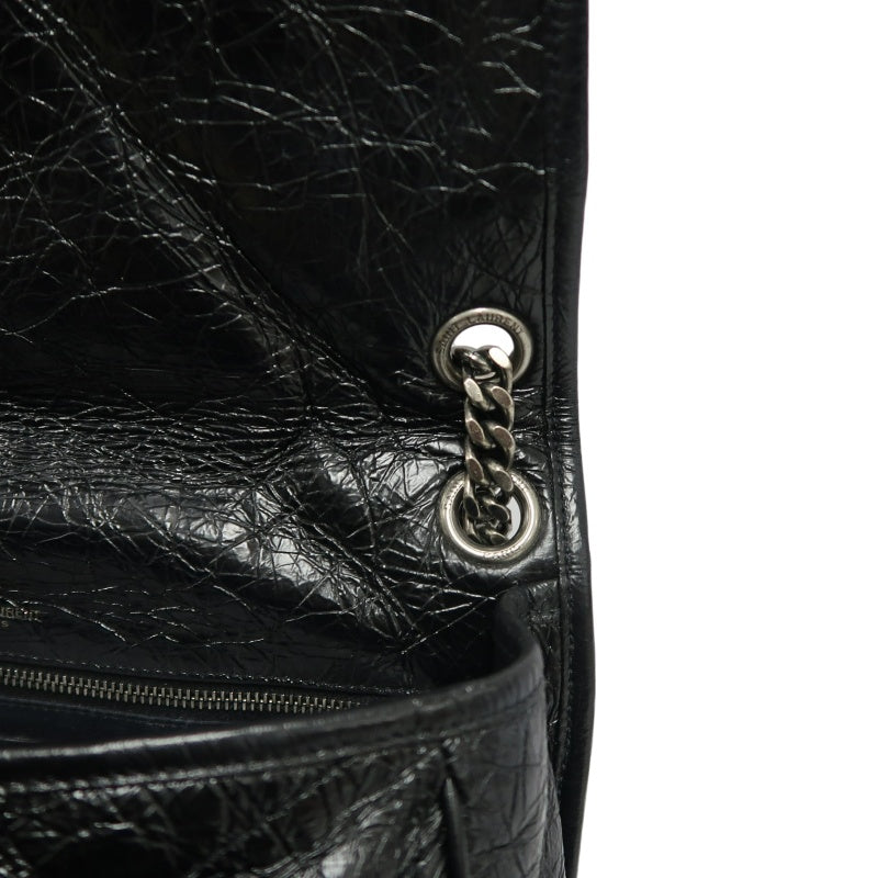 YSL Niki Shoulder Bag Waxed Leather Black