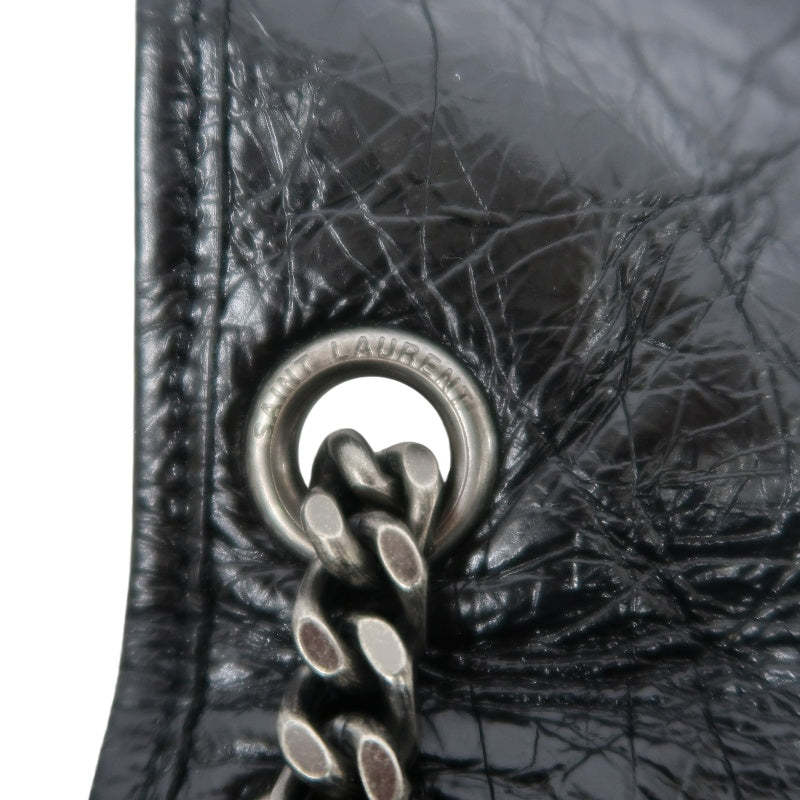 YSL Niki Shoulder Bag Waxed Leather Black