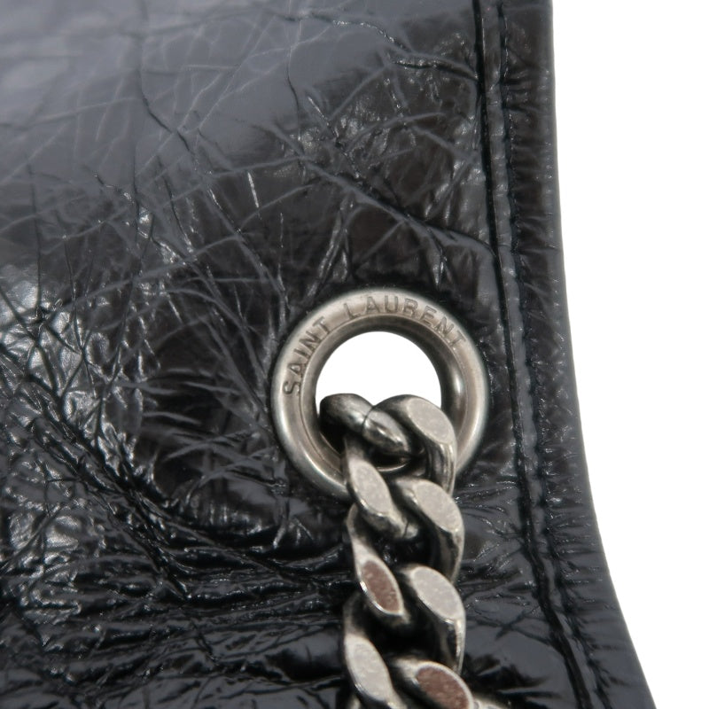 YSL Niki Shoulder Bag Waxed Leather Black