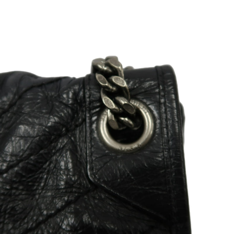 YSL Niki Shoulder Bag Waxed Leather Black