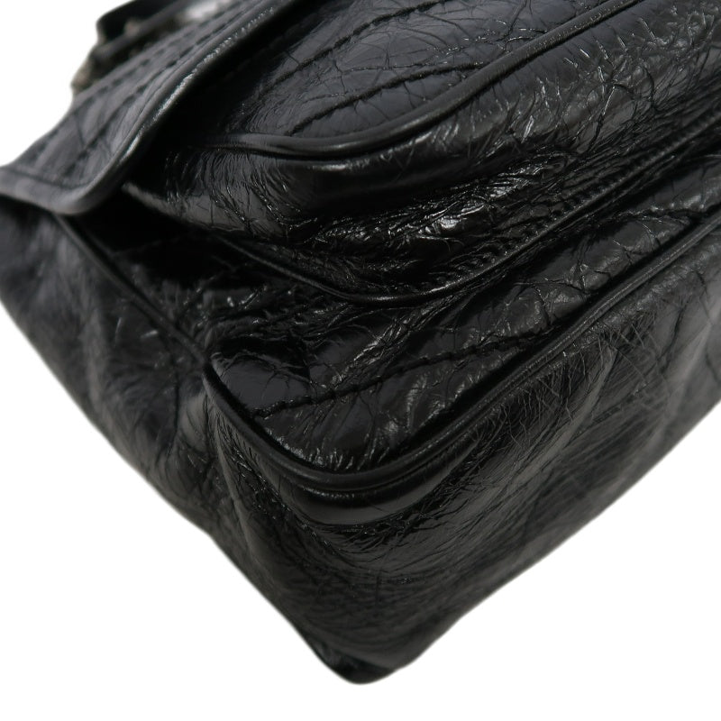 YSL Niki Shoulder Bag Waxed Leather Black