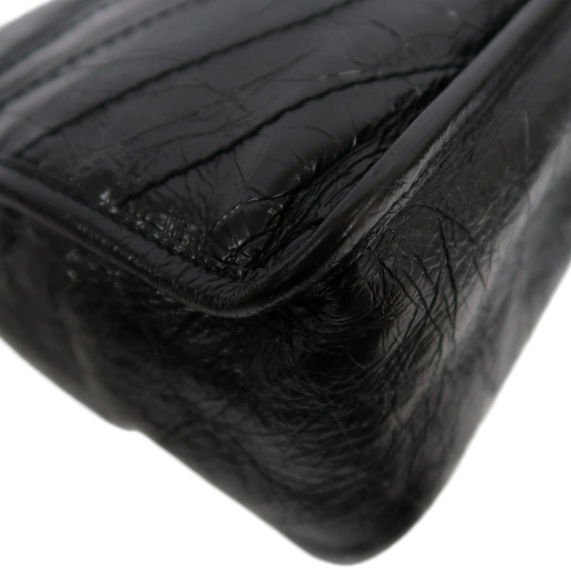 YSL Niki Shoulder Bag Waxed Leather Black