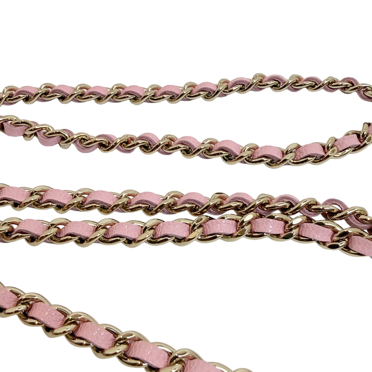 CHANEL Round Coin Matelasse Shoulder Bag Caviar Leather Pink Gold Hardware
