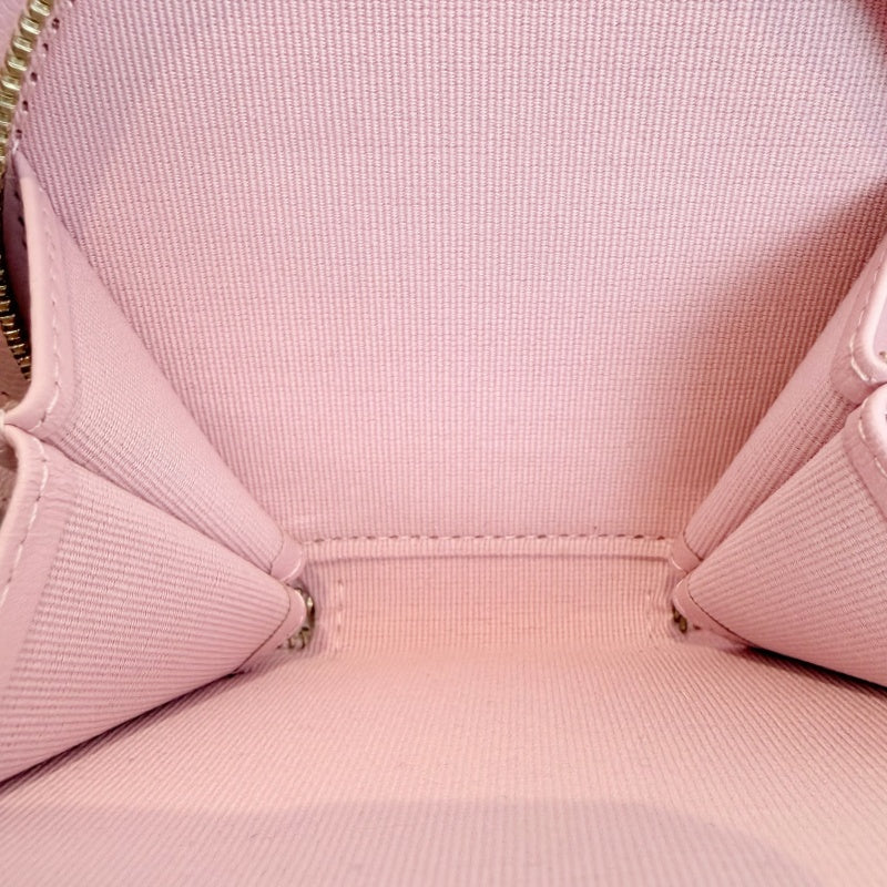 CHANEL Round Coin Matelasse Shoulder Bag Caviar Leather Pink Gold Hardware