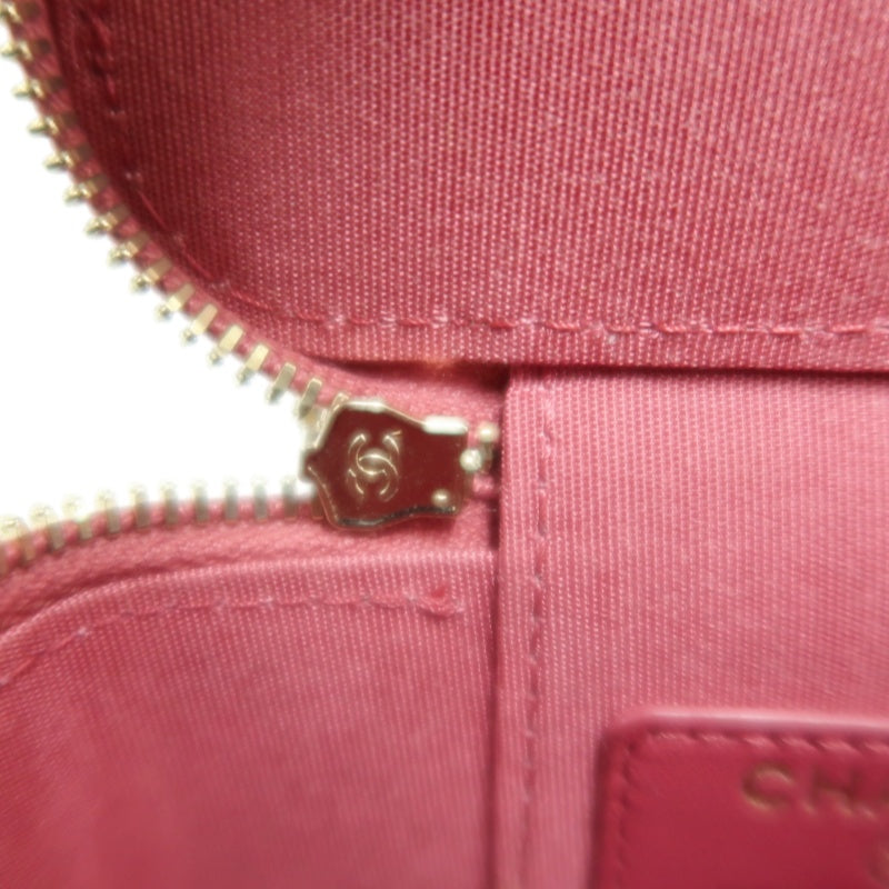CHANEL Handle Vanity Matelasse Shoulder Bag Caviar Leather Burgundy Gold Hardware