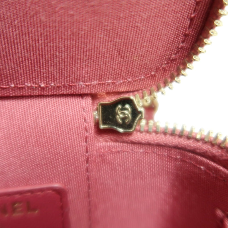 CHANEL Handle Vanity Matelasse Shoulder Bag Caviar Leather Burgundy Gold Hardware