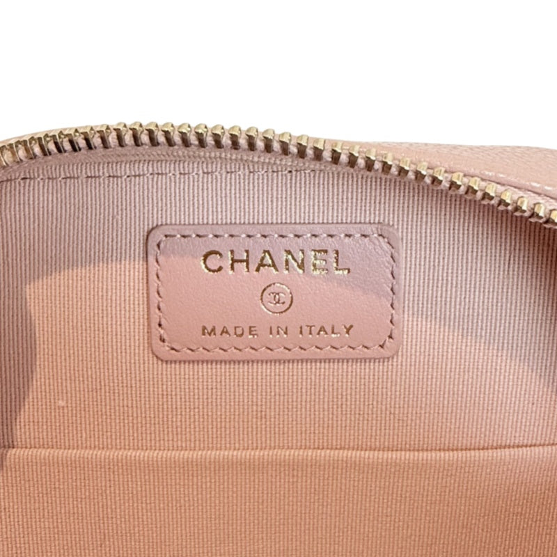 CHANEL Mini Vanity Matelasse Shoulder Bag Caviar Leather Pink Gold Hardware