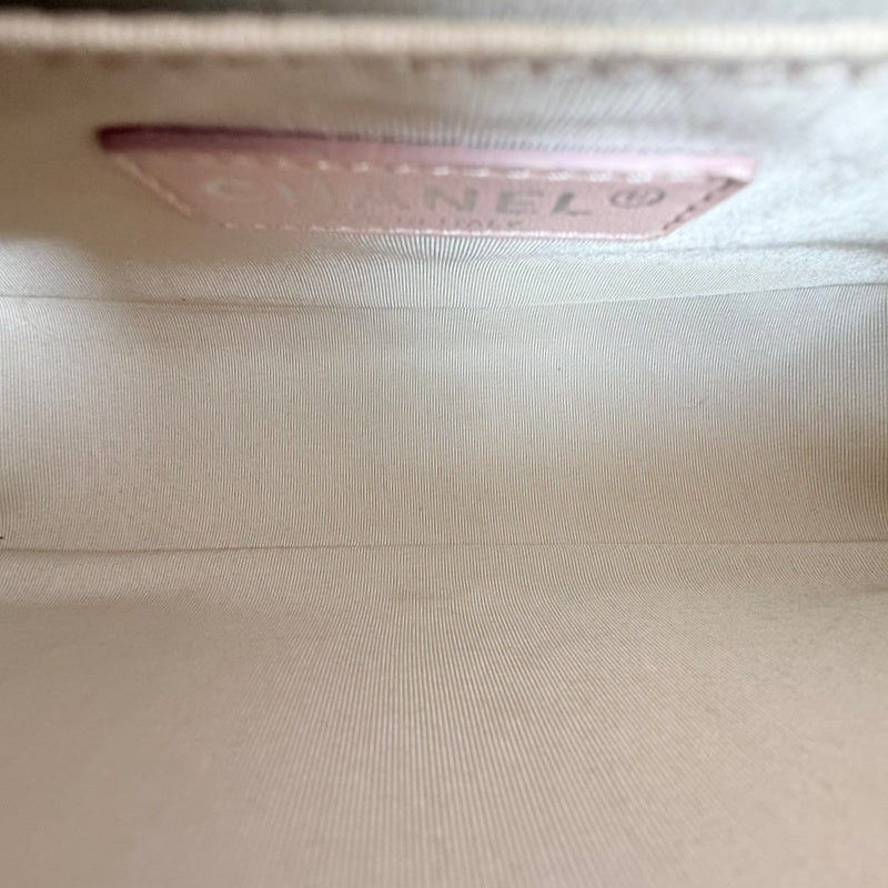 CHANEL Pink Lambskin Quilted Boy Chanel Chain Shoulder Crossbody Bag With Aged Silver Hardware