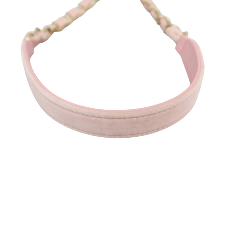 CHANEL Classic Flap Matelasse Shoulder Bag Velvet Pink Gold Hardware